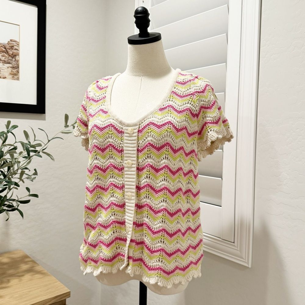 Torrid Pointelle Pullover Flutter Sleeve Sweater … - image 4